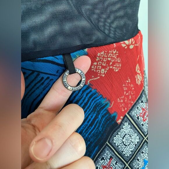 Y2K Save The Queen Mesh Printed Midi Decorated Dress Size M - Picture 7 of 15